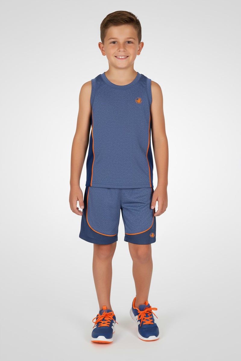 Body Glove Kids Boy 3 Piece Sportswear Fit Short Sleeve Training T-shirts And Shorts Set, Multicolor - Image 1